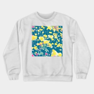 Pretty teal garden print Crewneck Sweatshirt